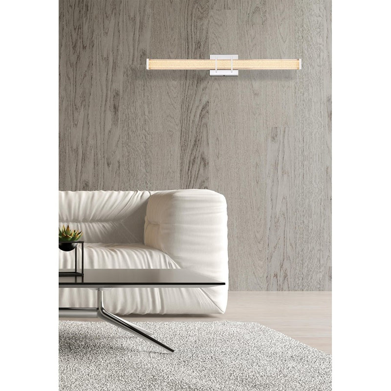 Living District Ivaan 1 Light 31" Wall Sconce, Chrome/Clear