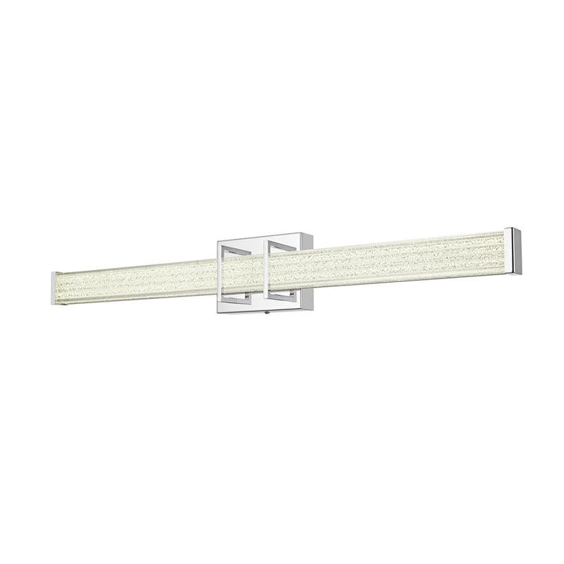 Living District Ivaan 1 Light 31" Wall Sconce, Chrome/Clear