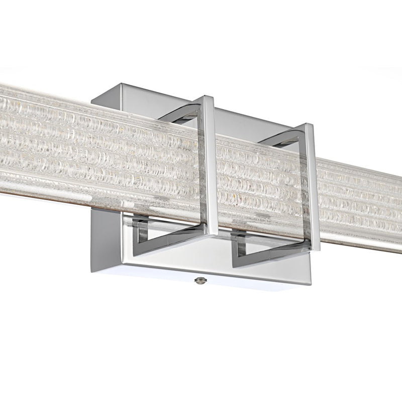 Living District Ivaan 1 Light 31" Wall Sconce, Chrome/Clear