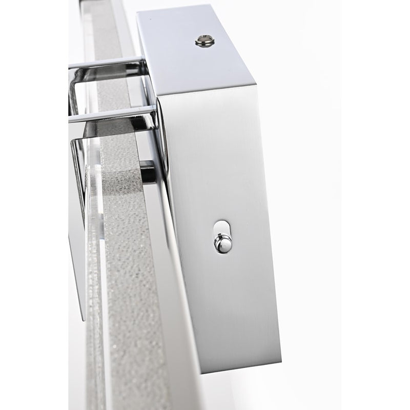 Living District Ivaan 1 Light 31" Wall Sconce, Chrome/Clear