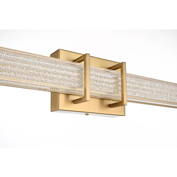 Living District Ivaan 1 Light 31" Wall Sconce, Satin Gold/Clear