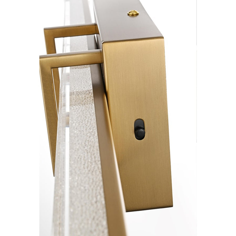 Living District Ivaan 1 Light 31" Wall Sconce, Satin Gold/Clear