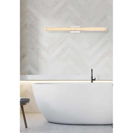 Living District Ivaan 1 Light 36" Wall Sconce, Chrome/Clear