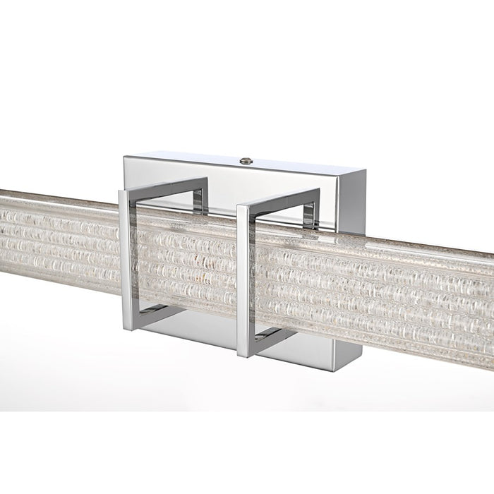 Living District Ivaan 1 Light 36" Wall Sconce, Chrome/Clear