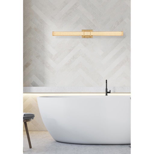 Living District Ivaan 1 Light 36" Wall Sconce, Satin Gold/Clear