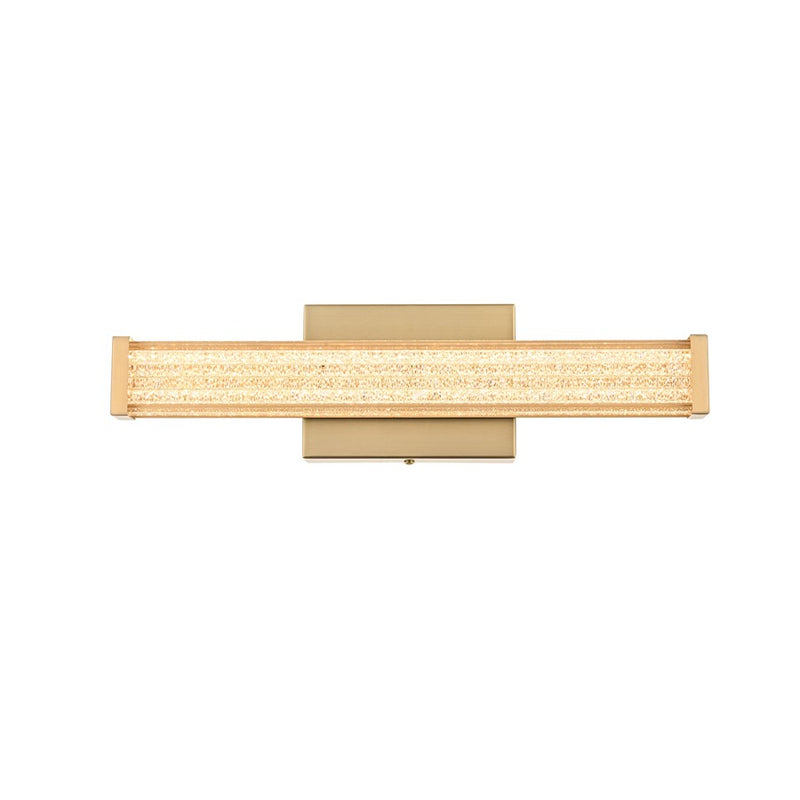 Living District Jaxx 1 Light 16" Wall Sconce, Satin Gold/Clear