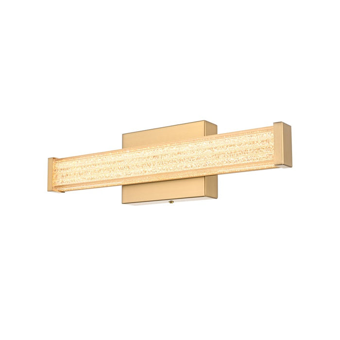 Living District Jaxx 1 Light 16" Wall Sconce, Satin Gold/Clear