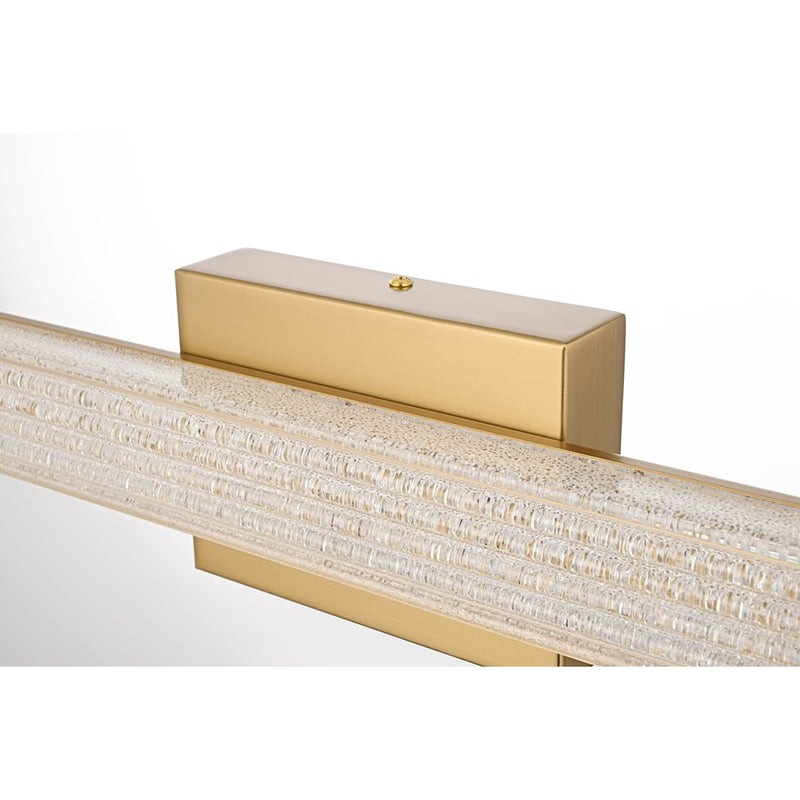 Living District Jaxx 1 Light 24" Wall Sconce, Satin Gold/Clear