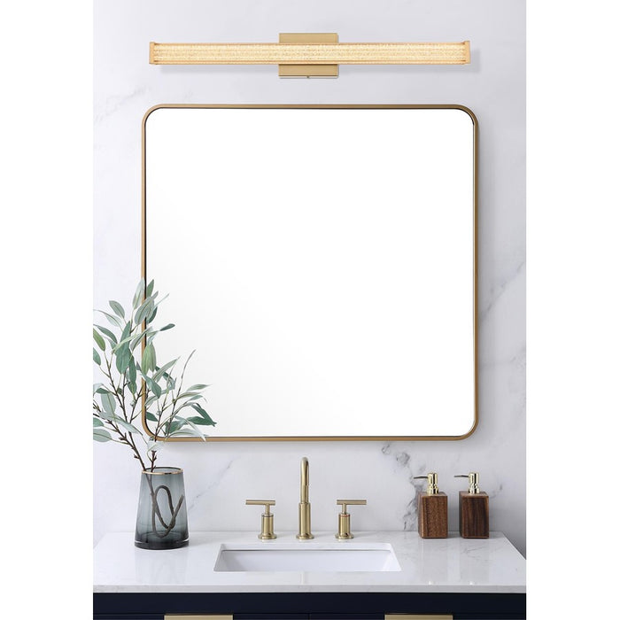 Living District Jaxx 1 Light 31" Wall Sconce, Satin Gold/Clear