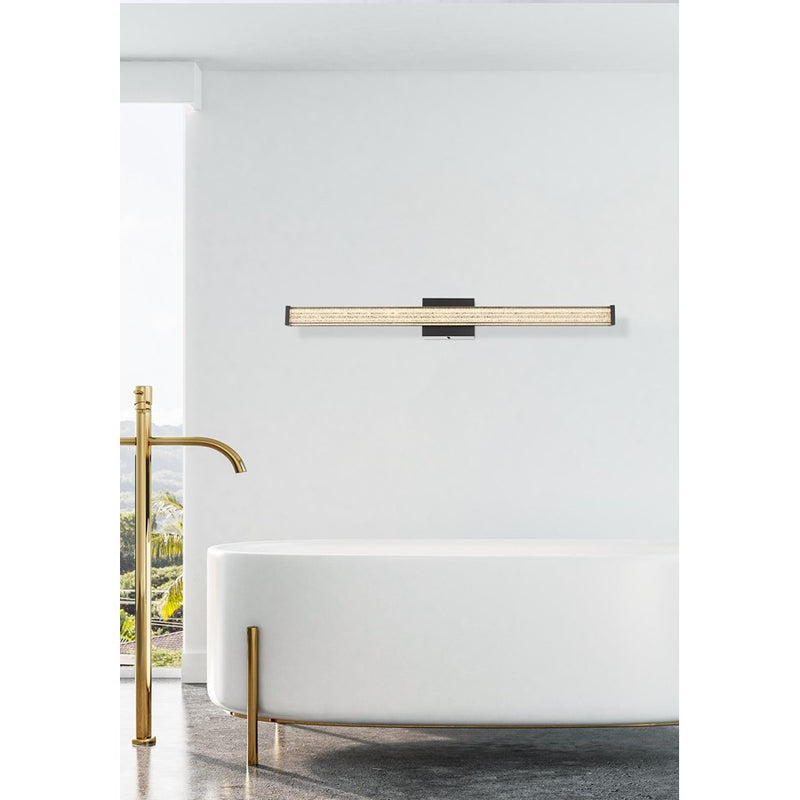 Living District Jaxx 1 Light 36" Wall Sconce, Black/Clear