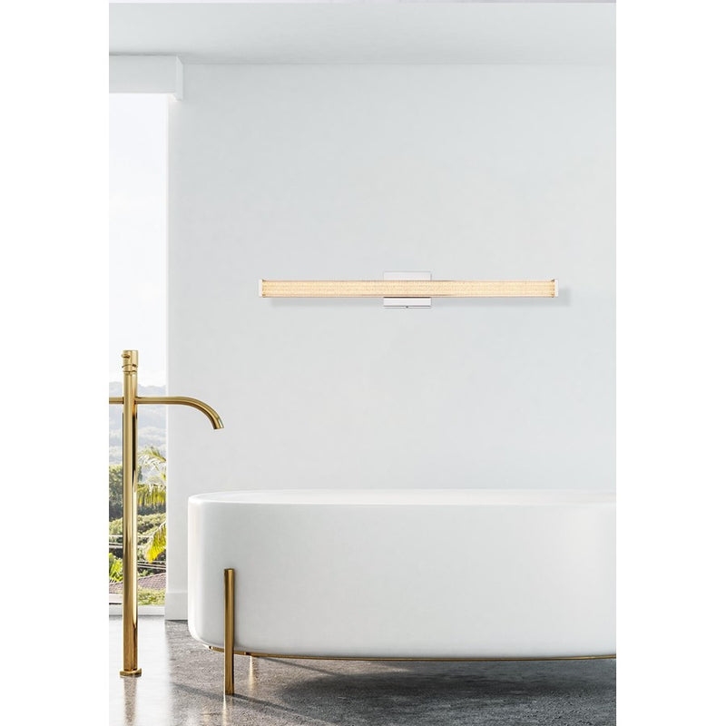 Living District Jaxx 1 Light 36" Wall Sconce, Chrome/Clear