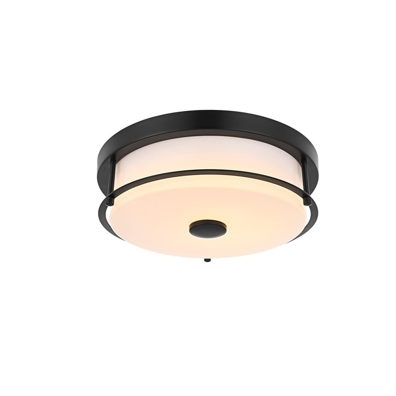 Living District Kolson 1 Light 12" Flush Mount, Black/Clear