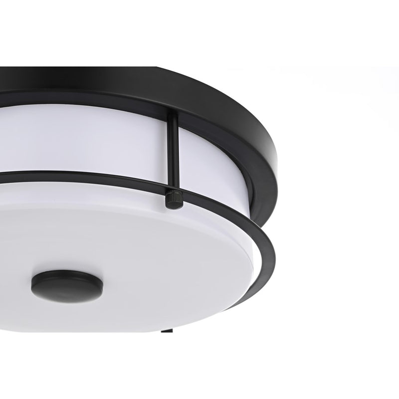 Living District Kolson 1 Light 12" Flush Mount, Black/Clear