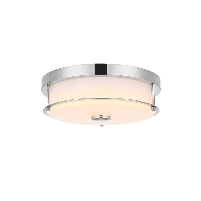 Living District Kolson 1 Light 12" Flush Mount, Chrome/Clear