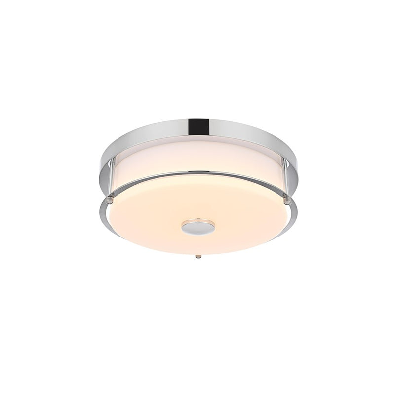 Living District Kolson 1 Light 12" Flush Mount, Chrome/Clear