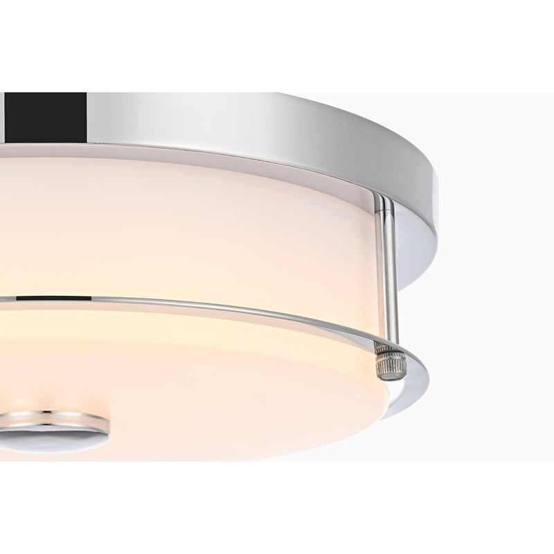 Living District Kolson 1 Light 12" Flush Mount, Chrome/Clear