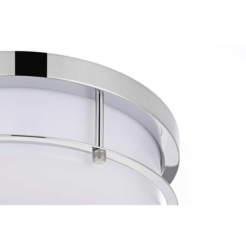 Living District Kolson 1 Light 12" Flush Mount, Chrome/Clear
