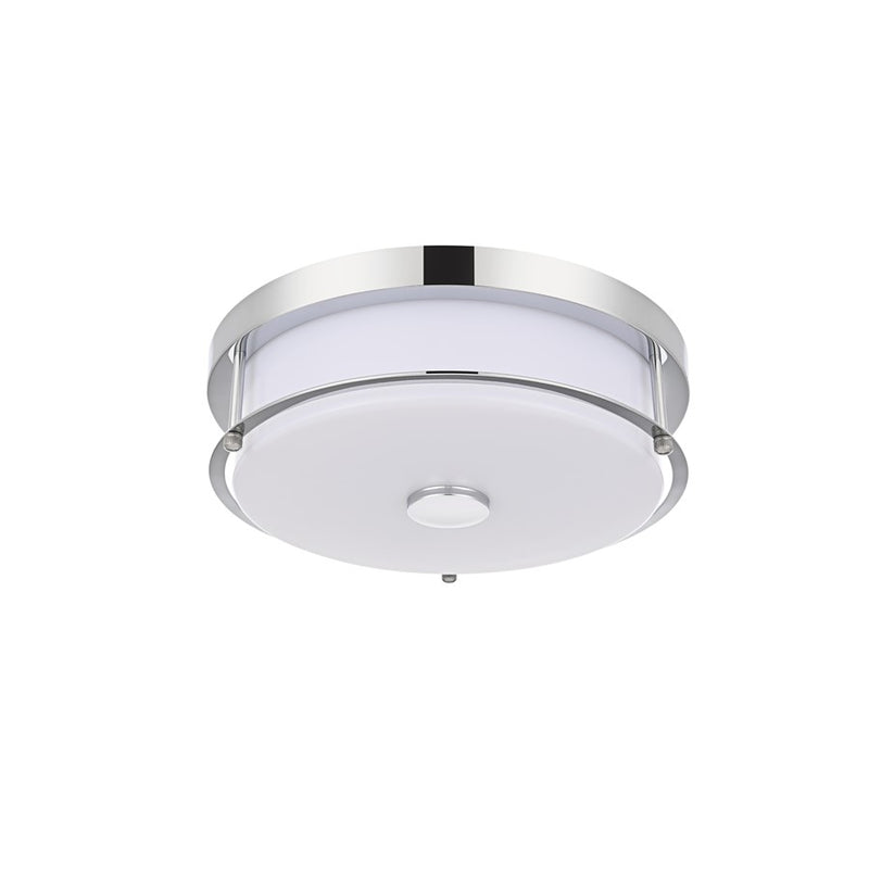 Living District Kolson 1 Light 12" Flush Mount, Chrome/Clear