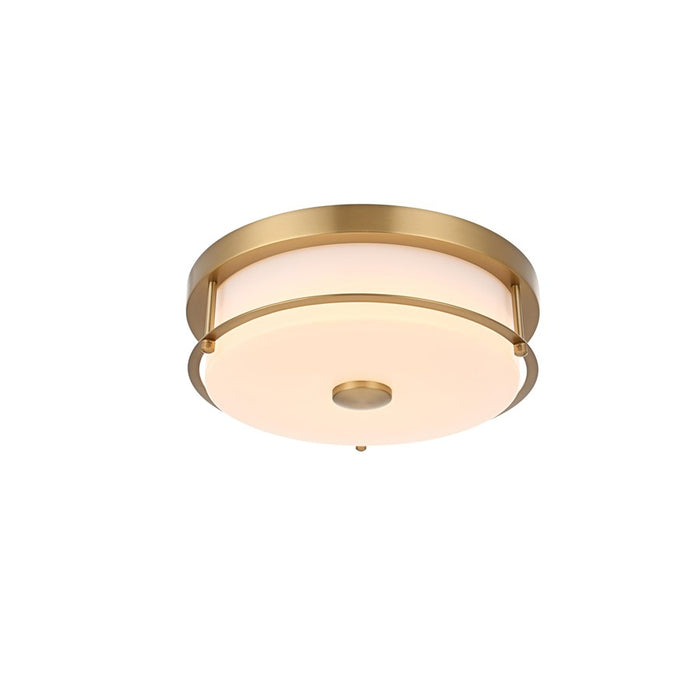 Living District Kolson 1 Light 12" Flush Mount, Satin Gold/Clear
