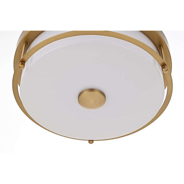 Living District Kolson 1 Light 12" Flush Mount, Satin Gold/Clear