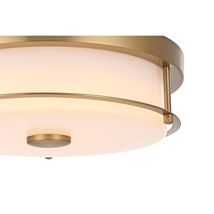 Living District Kolson 1 Light 12" Flush Mount, Satin Gold/Clear