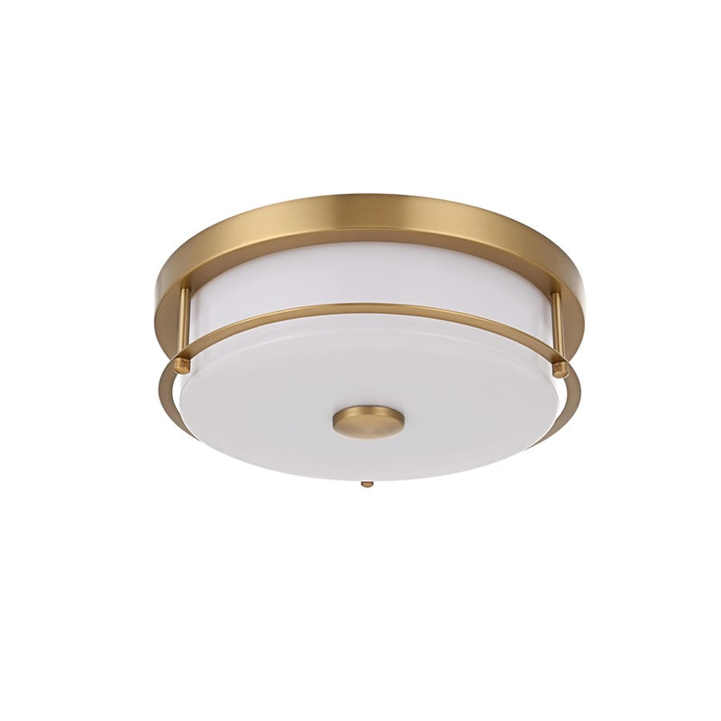 Living District Kolson 1 Light 12" Flush Mount, Satin Gold/Clear
