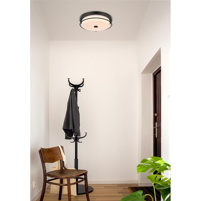 Living District Kolson 1 Light 16" Flush Mount, Black/Clear