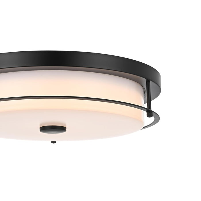 Living District Kolson 1 Light 16" Flush Mount, Black/Clear