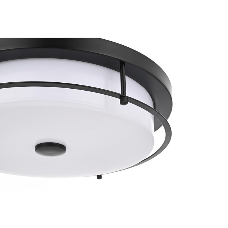 Living District Kolson 1 Light 16" Flush Mount, Black/Clear