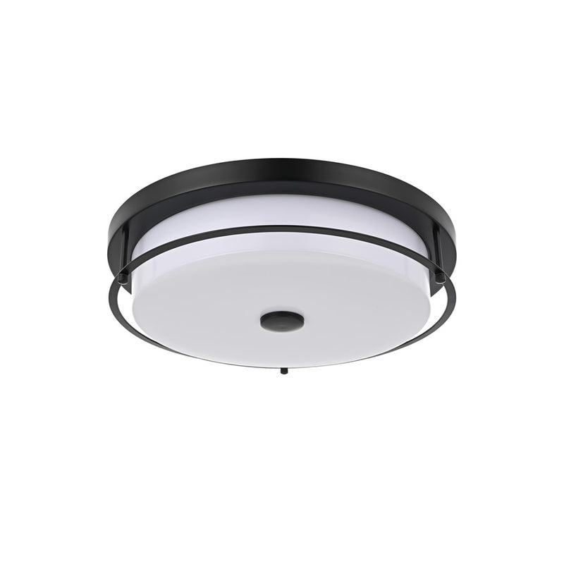 Living District Kolson 1 Light 16" Flush Mount, Black/Clear