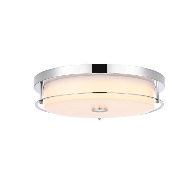 Living District Kolson 1 Light 16" Flush Mount, Chrome/Clear