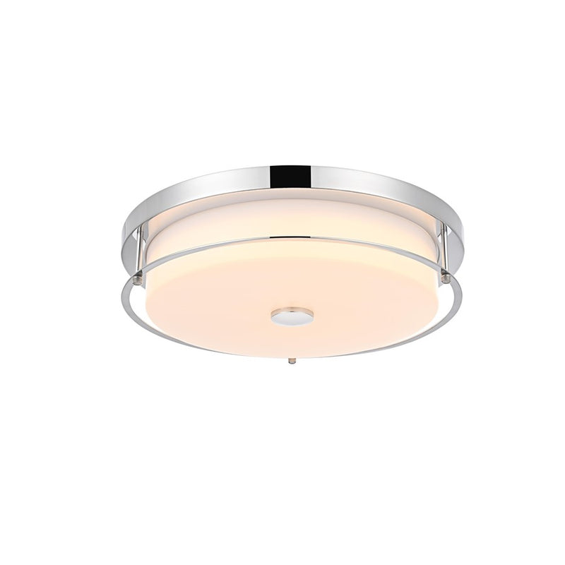 Living District Kolson 1 Light 16" Flush Mount, Chrome/Clear