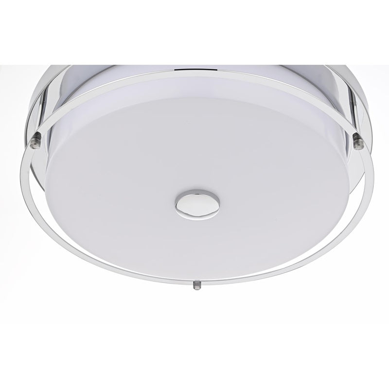 Living District Kolson 1 Light 16" Flush Mount, Chrome/Clear