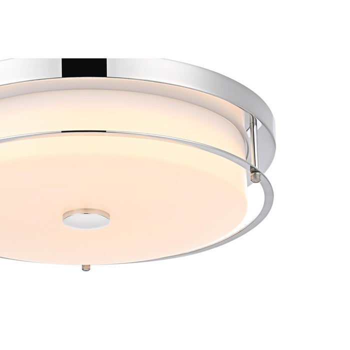 Living District Kolson 1 Light 16" Flush Mount, Chrome/Clear