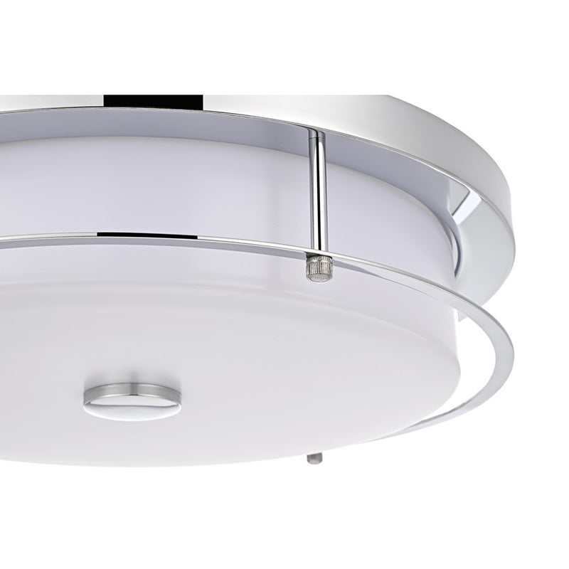 Living District Kolson 1 Light 16" Flush Mount, Chrome/Clear