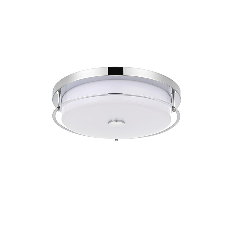 Living District Kolson 1 Light 16" Flush Mount, Chrome/Clear
