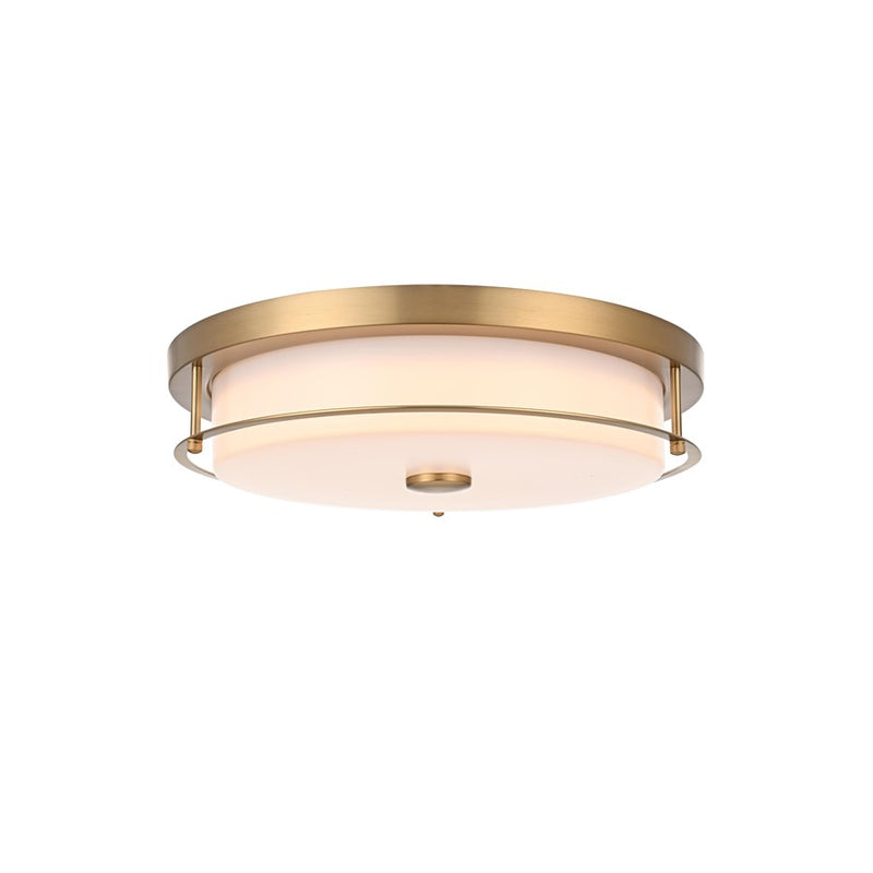 Living District Kolson 1 Light 16" Flush Mount, Satin Gold/Clear