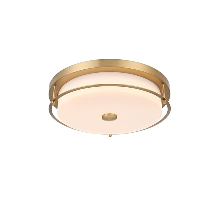 Living District Kolson 1 Light 16" Flush Mount, Satin Gold/Clear