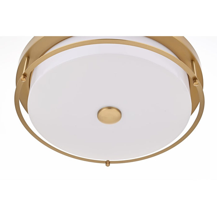 Living District Kolson 1 Light 16" Flush Mount, Satin Gold/Clear