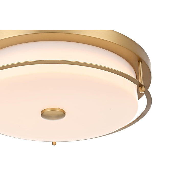 Living District Kolson 1 Light 16" Flush Mount, Satin Gold/Clear