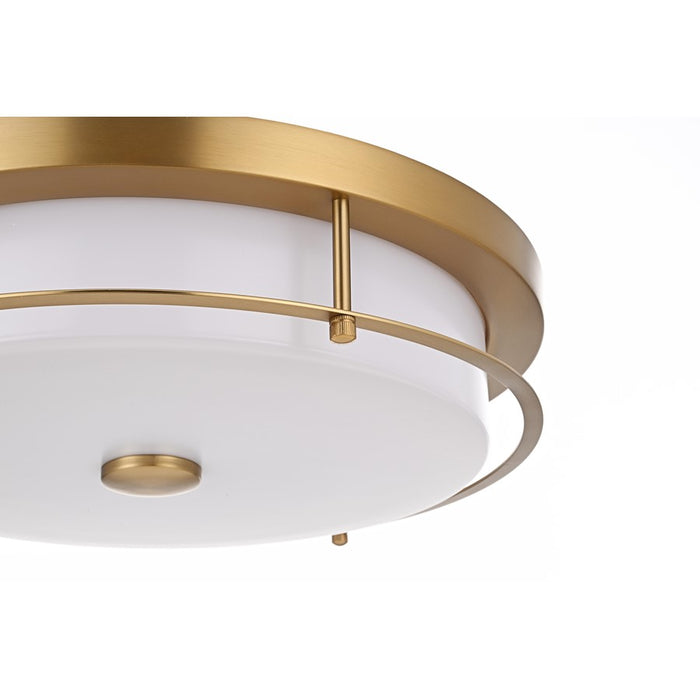 Living District Kolson 1 Light 16" Flush Mount, Satin Gold/Clear