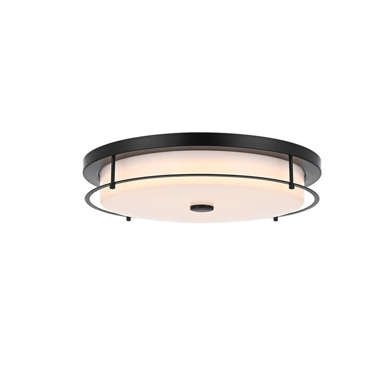 Living District Kolson 1 Light 20" Flush Mount, Black/Clear