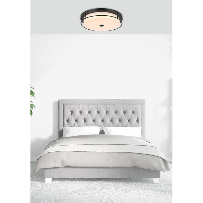 Living District Kolson 1 Light 20" Flush Mount, Black/Clear