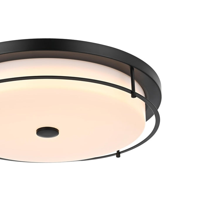 Living District Kolson 1 Light 20" Flush Mount, Black/Clear