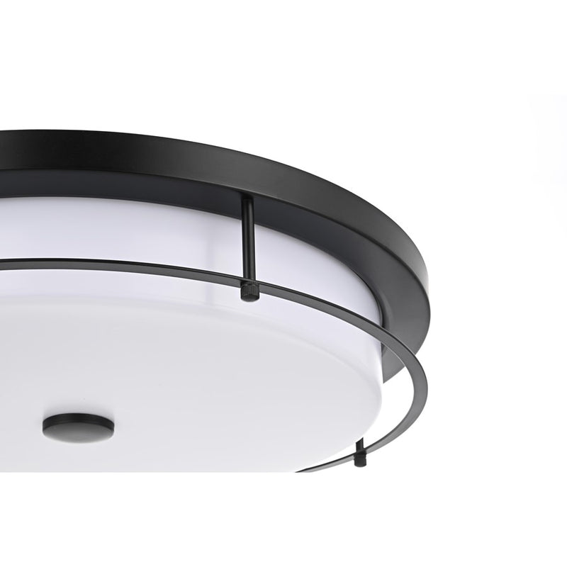 Living District Kolson 1 Light 20" Flush Mount, Black/Clear