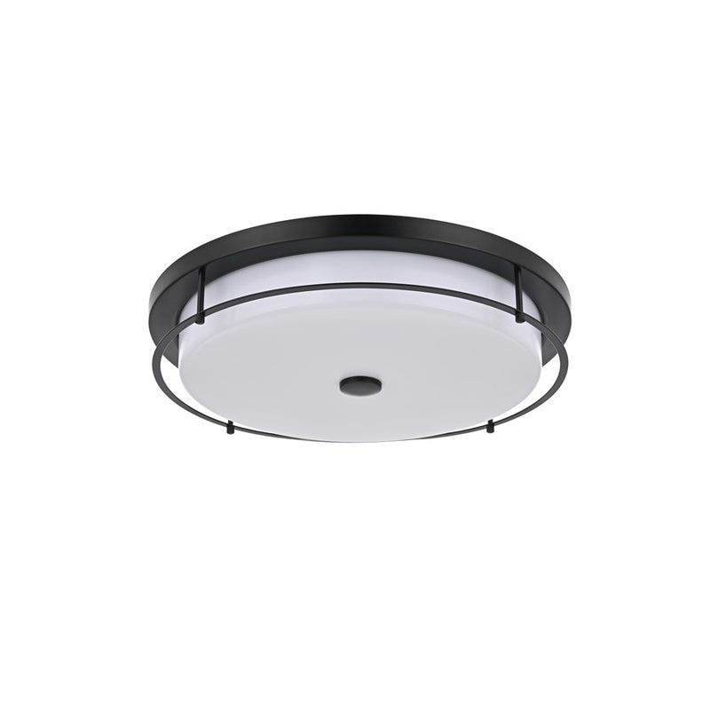 Living District Kolson 1 Light 20" Flush Mount, Black/Clear