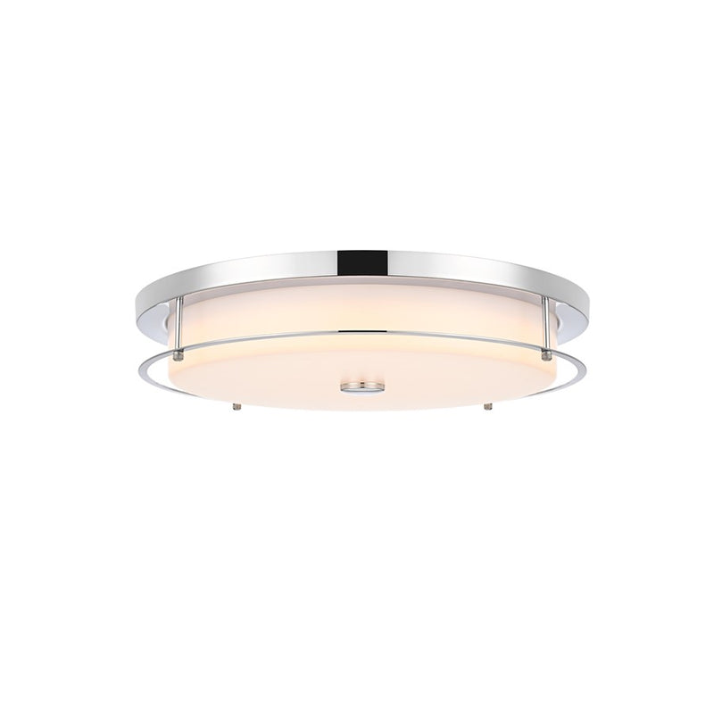 Living District Kolson 1 Light 20" Flush Mount, Chrome/Clear