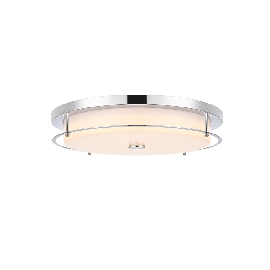 Living District Kolson 1 Light 20" Flush mount, Chrome/Clear - LD304F20C