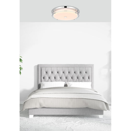 Living District Kolson 1 Light 20" Flush Mount, Chrome/Clear