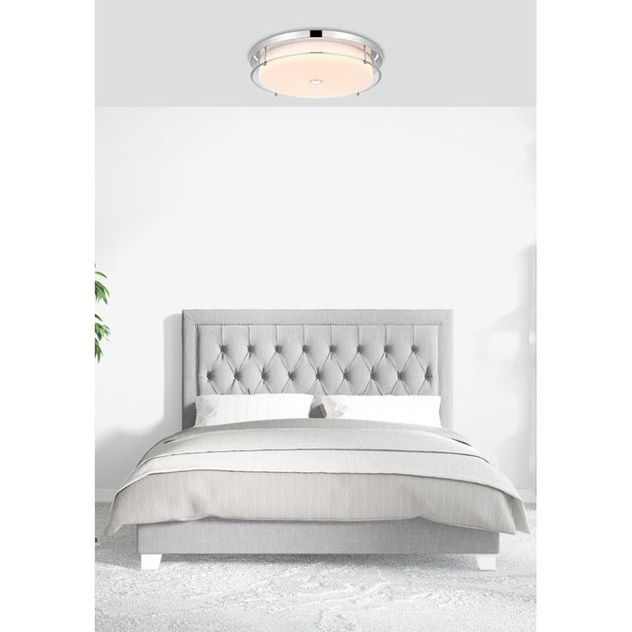 Living District Kolson 1 Light 20" Flush Mount, Chrome/Clear